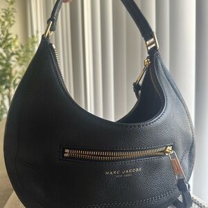 Marc Jacobs Black Hobo Bag with Gold Accents